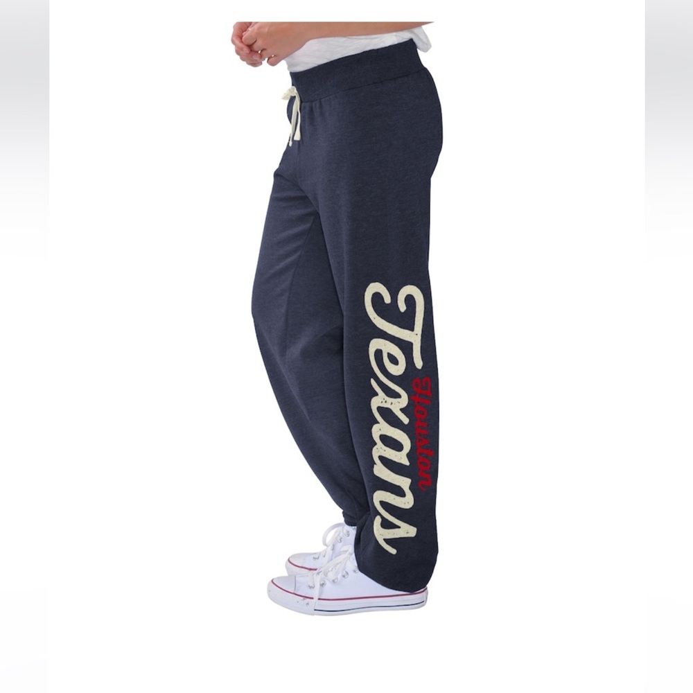 Women's Houston Texans G-Ill 4Her by Carl Banks Navy Scrimmage Fleece Pants - Picture 2 of 4